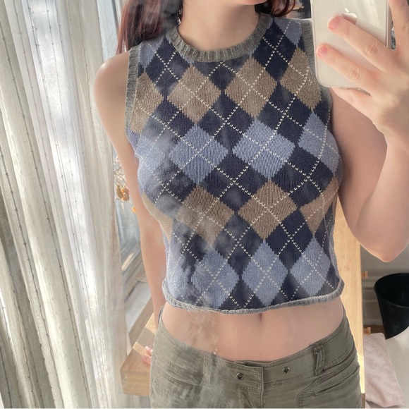 Vintage argyle sweater vest - Picture 4 of 4